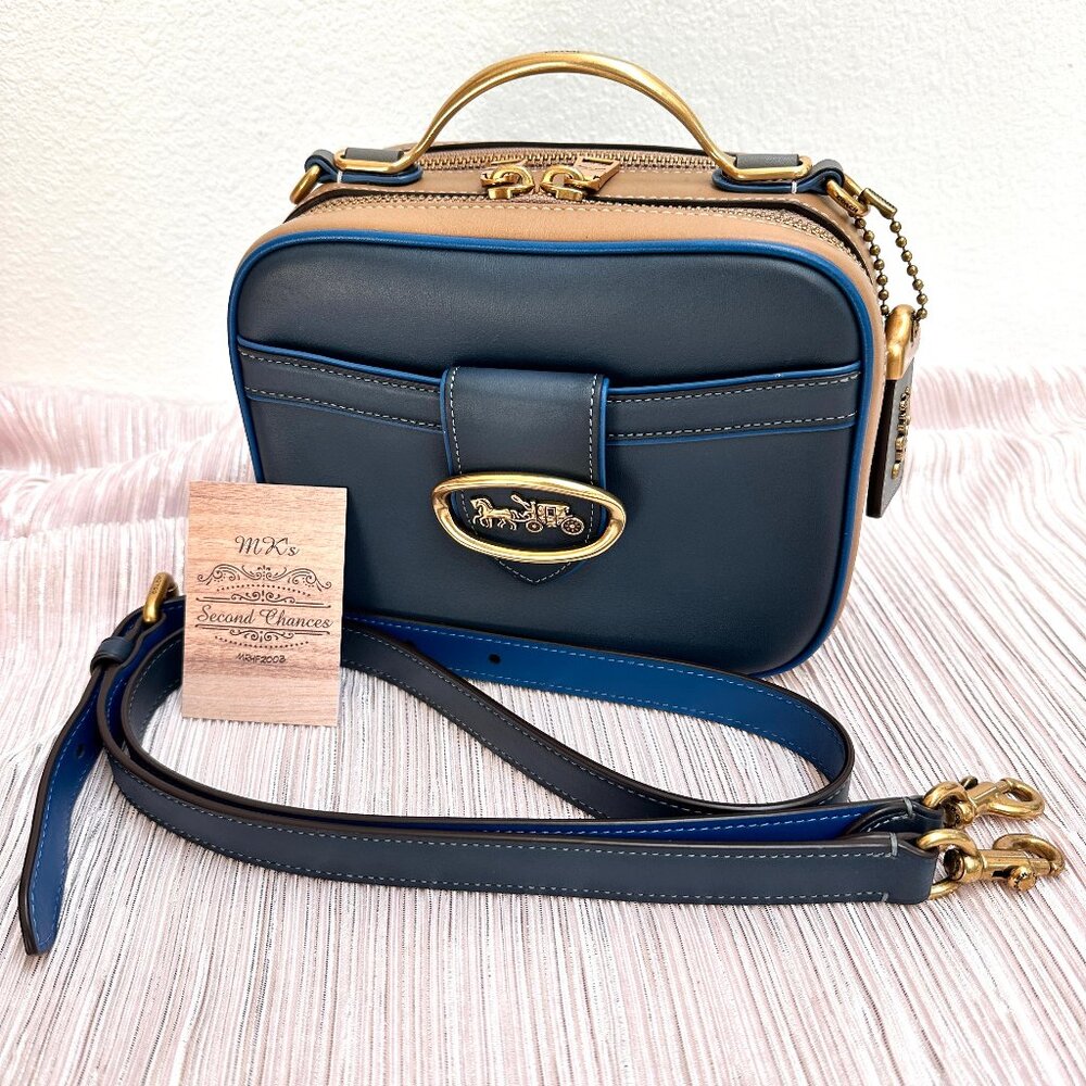 Coach 1941 Riley Lunchbox Bag Dark Denim Multi - Style 704 - EUC - Retail $450